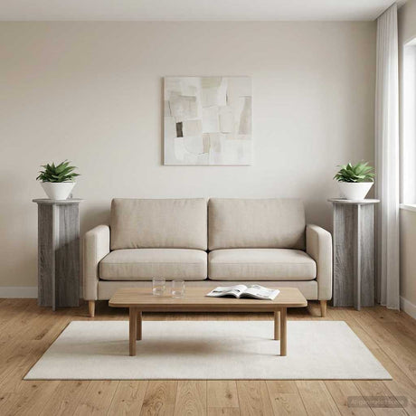 Vidaxl plantenstandaard 2 st grijs sonoma 40 x 40 x 80 cm bewerkt hout