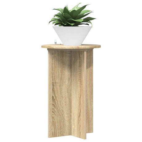 Vidaxl plantenstandaard 2 st sonoma eiken ø40 x 60 cm bewerkt hout