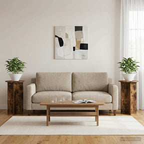Vidaxl plantenstandaard 2 st gerookt eiken ø40 x 60 cm bewerkt hout