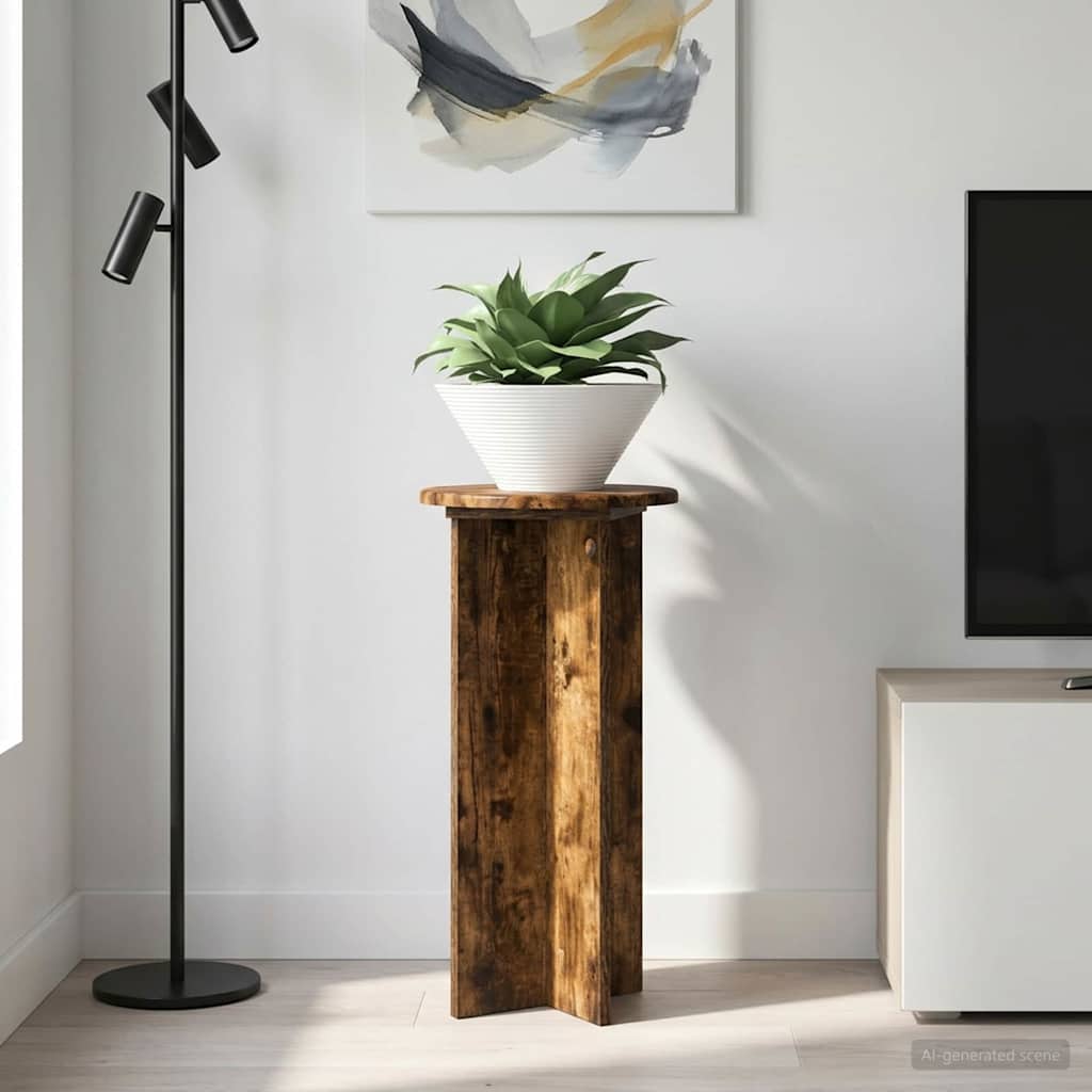 Vidaxl plantenstandaard 2 st gerookt eiken 29,5 x 29,5 x 60 cm