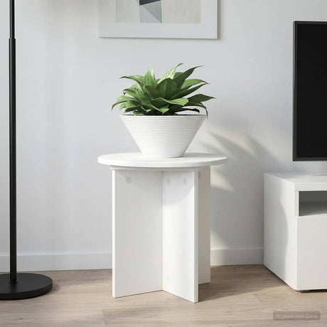 Vidaxl plantenstandaard 2 st wit ø40 x 40 cm bewerkt hout
