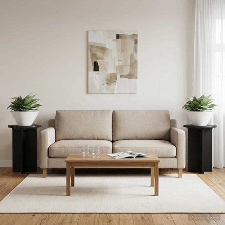 Vidaxl plantenstandaard 2 st zwart ø29,5 x 40 cm bewerkt hout