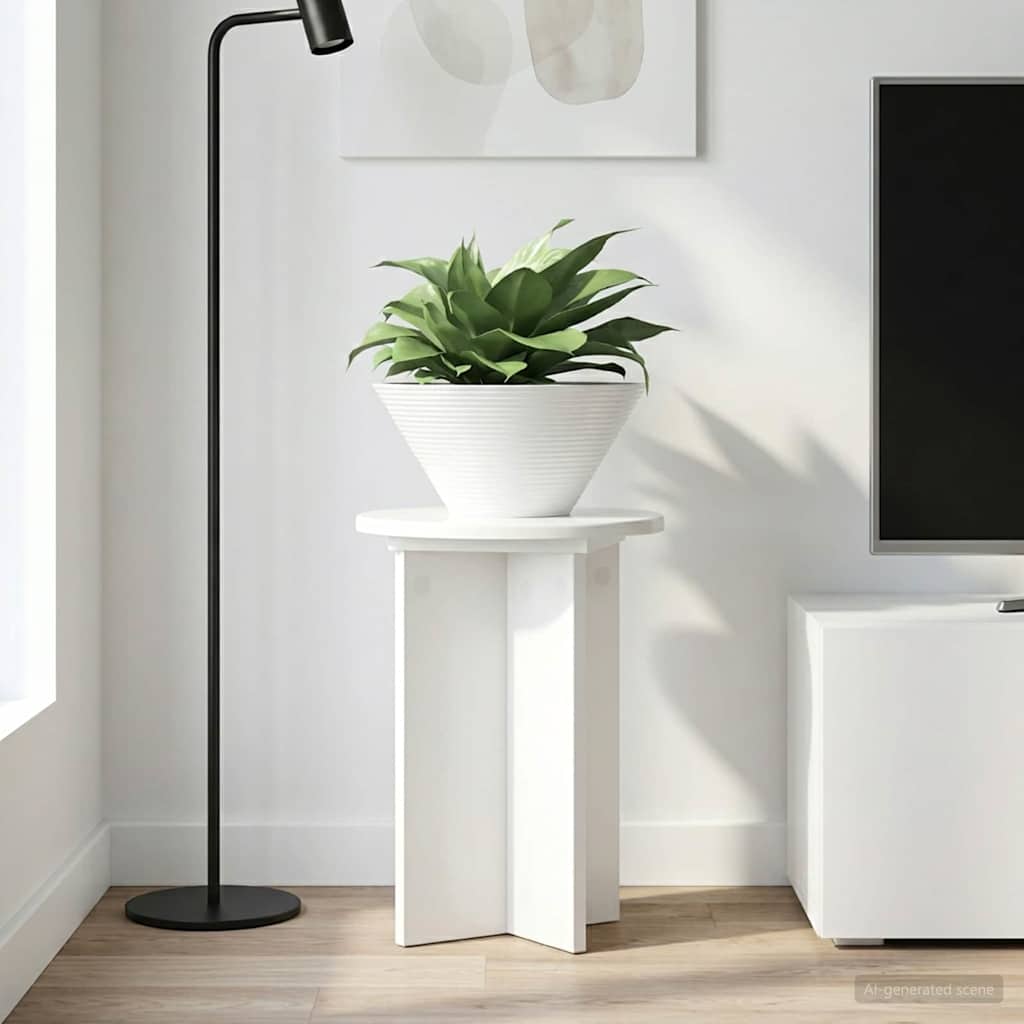 Vidaxl plantenstandaard 2 st hoogglans wit ø29,5 x 40 cm bewerkt hout
