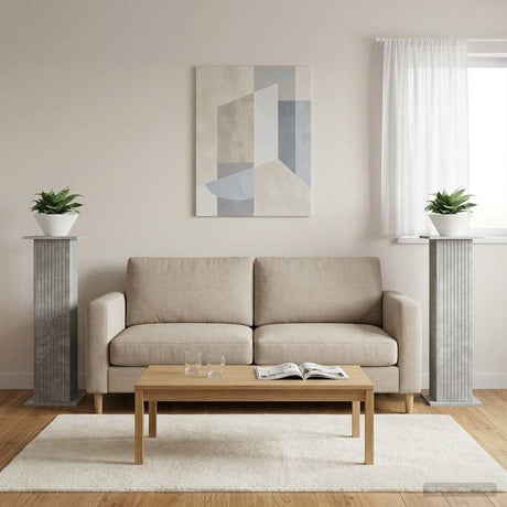 Vidaxl plantenstandaard 2 st betongrijs 30,5 x 30 x 100,5 cm