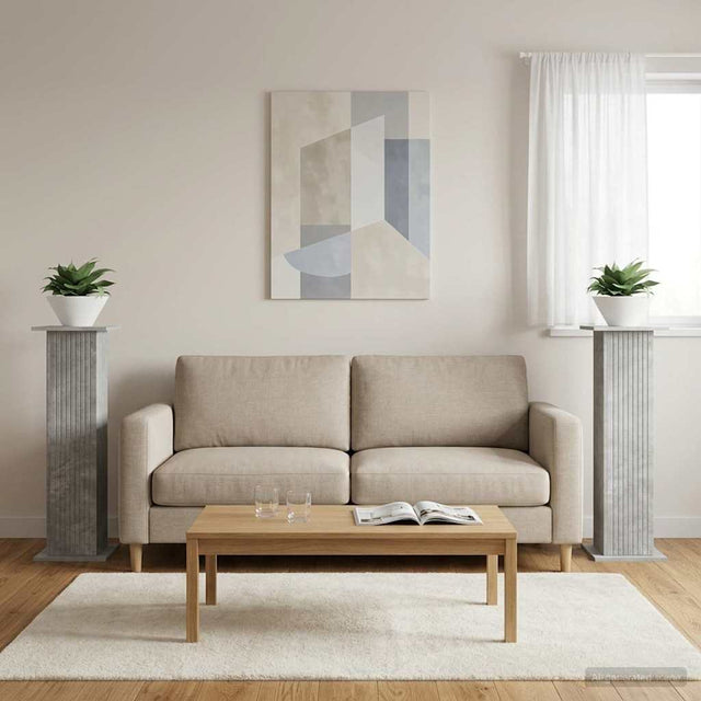 Vidaxl plantenstandaard 2 st betongrijs 30,5 x 30 x 100,5 cm
