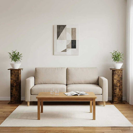 Vidaxl plantenstandaard 2 st gerookt eiken 30,5 x 30 x 80,5 cm