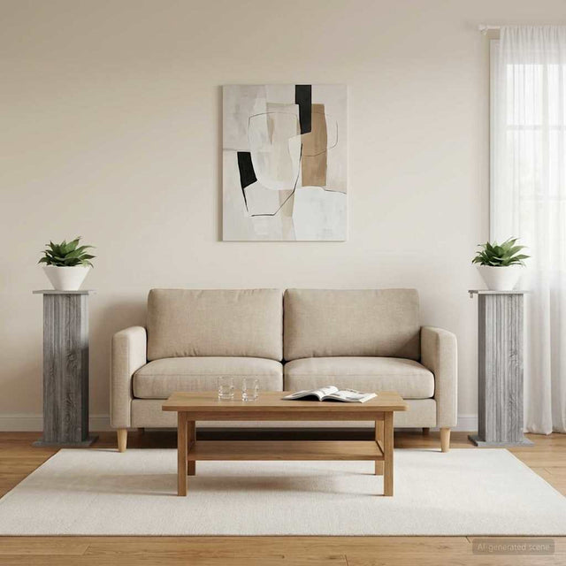 Vidaxl plantenstandaard 2 st grijs sonoma 30,5 x 30 x 80,5 cm