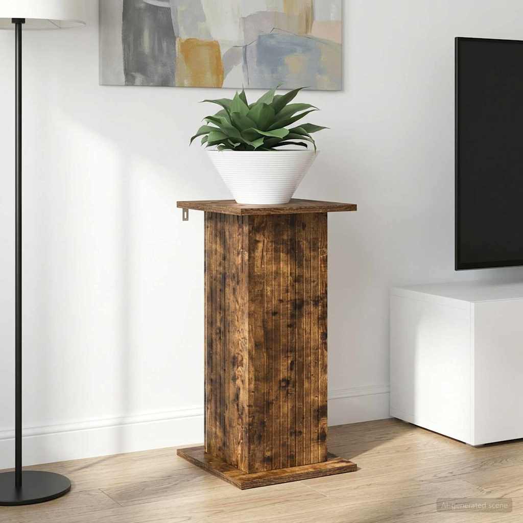 Vidaxl plantenstandaard gerookt eiken 30,5 x 30 x 60,5 cm bewerkt hout