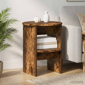 Vidaxl bijzetkast 2 st gerookte eik ø40 x 50 cm geconstrueerd hout