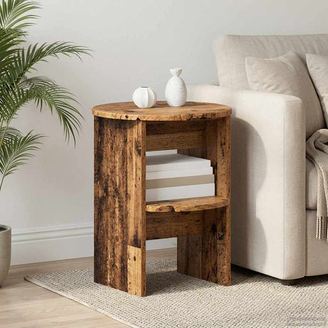 Vidaxl bijzetkast oudhout ø40 x 50 cm geconstrueerd hout