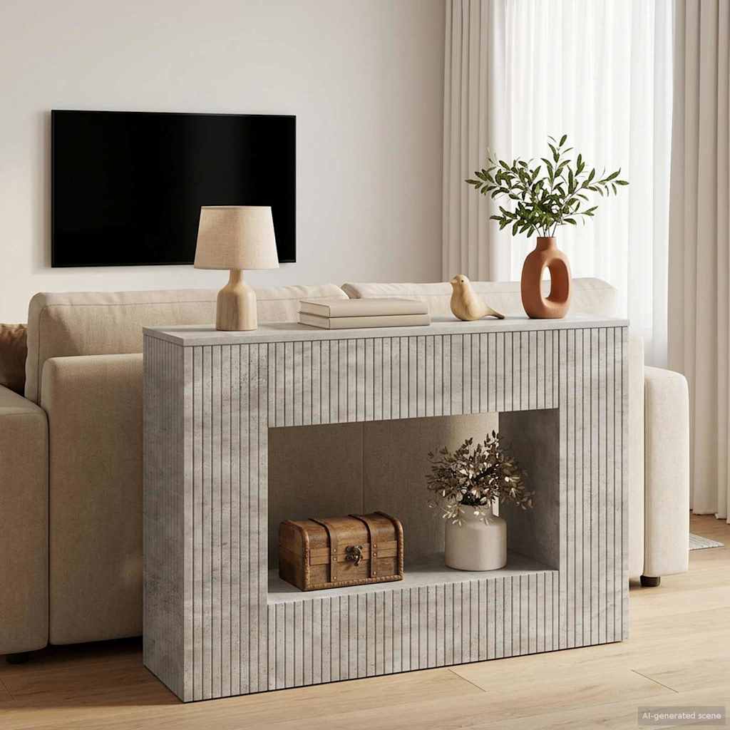 Vidaxl wandtafel beton grijs 101 x 29 x 74 cm geconstrueerd hout