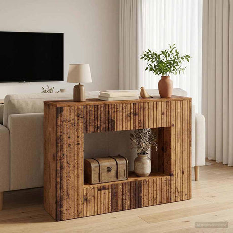 Vidaxl wandtafel oudhout 101 x 29 x 74 cm geconstrueerd hout