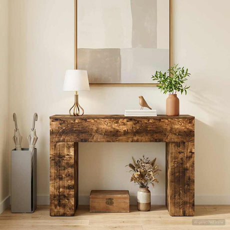 Vidaxl salontafel gerookt eiken 102 x 35 x 75 cm bewerkt hout