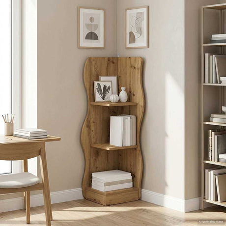 Vidaxl hoekplank artisanaal eiken 34 x 33 x 102 cm bewerkt hout