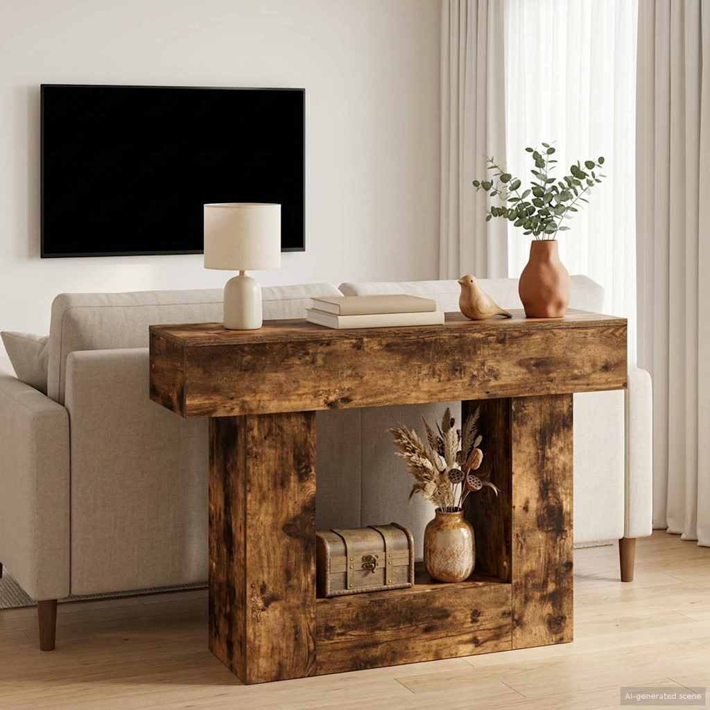 Vidaxl gerookte eik 101 x 30 x 74 cm