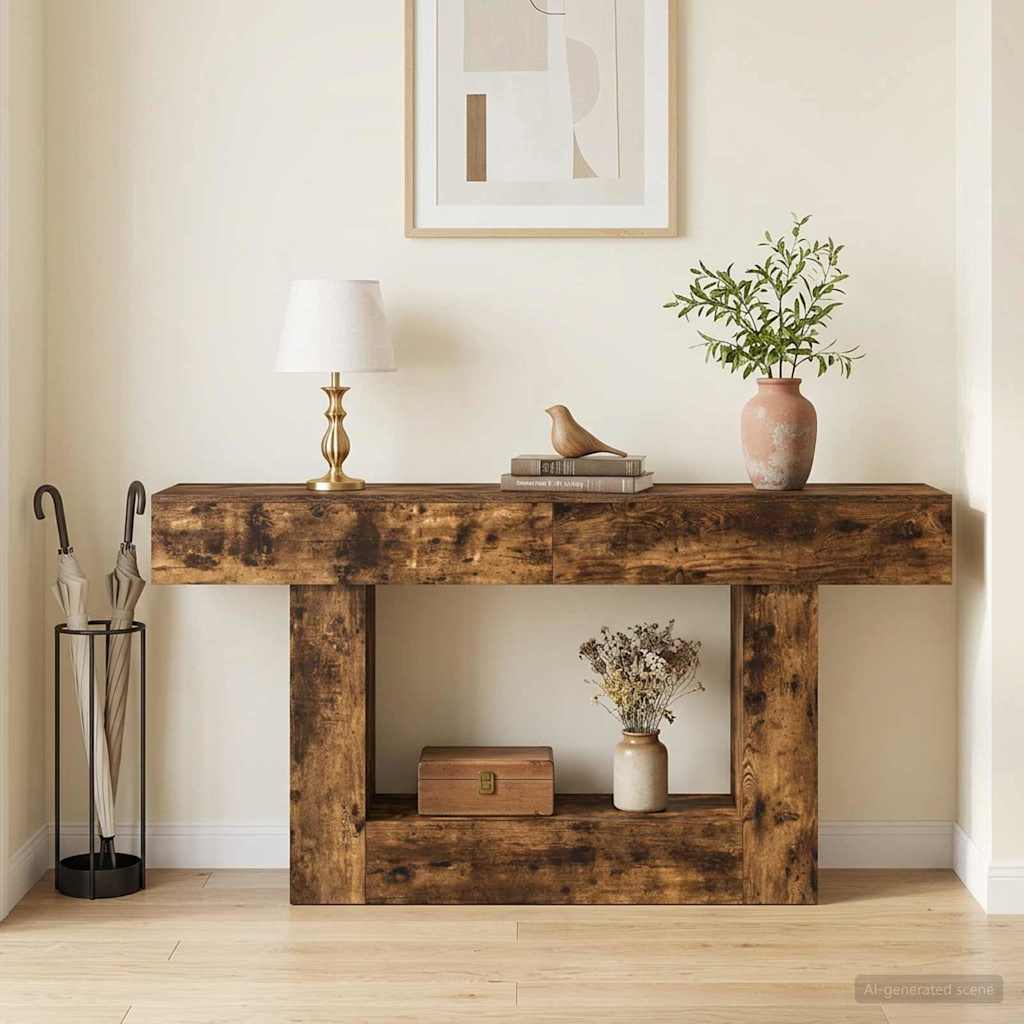 Vidaxl gerookte eik 160 x 30 x 74 cm