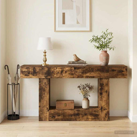 Vidaxl gerookte eik 160 x 30 x 74 cm