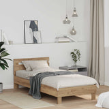 Vidaxl bedframe artisan eiken 98.5 x 200 cm bewerkt hout