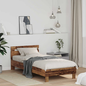 Vidaxl bedframe oudhout 75 x 190 cm bewerkt hout