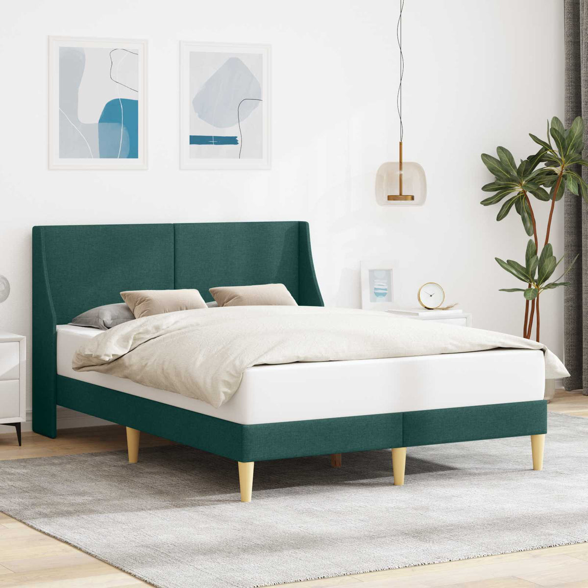 Vidaxl bedframe effen met hoofdeinde aansluitplaat