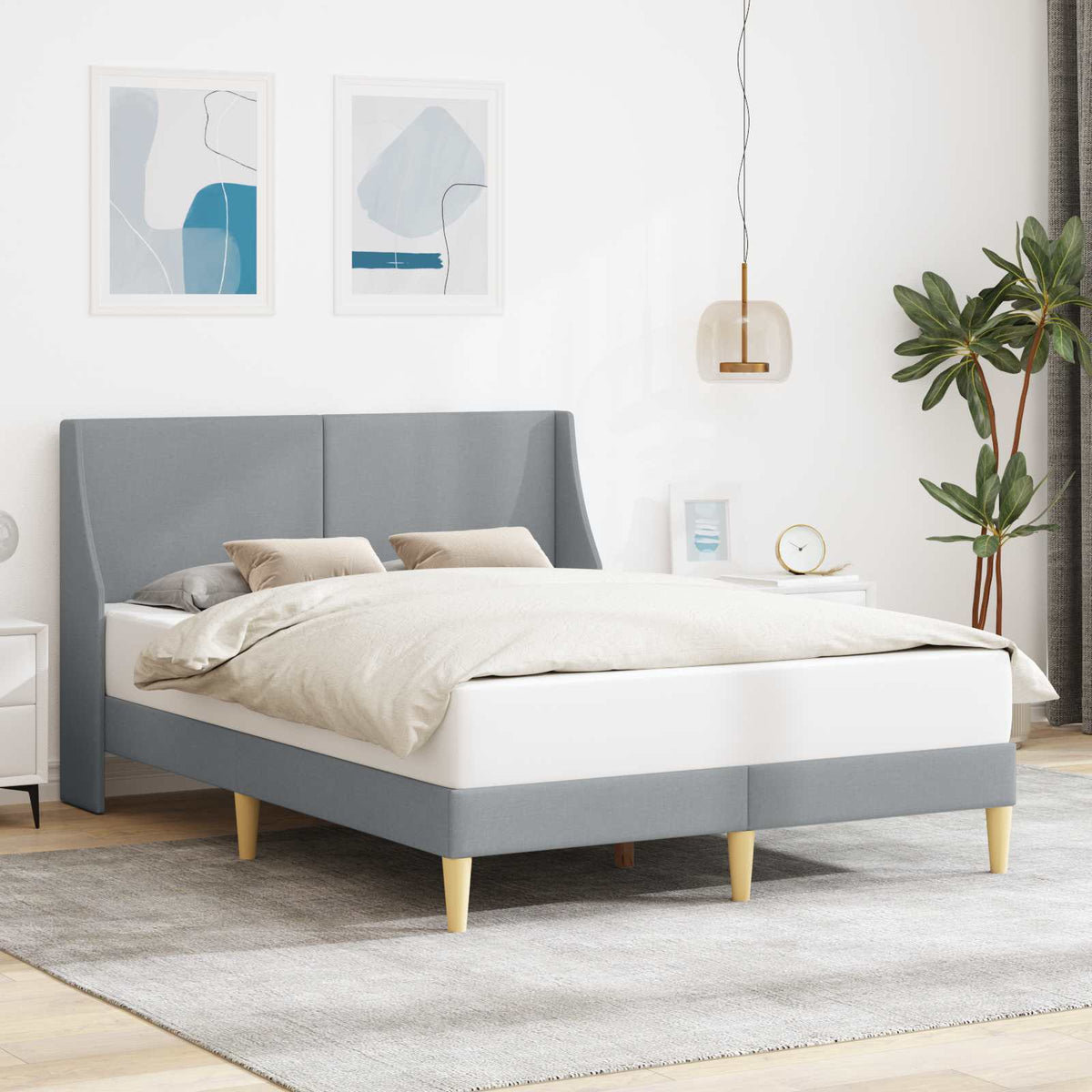 Vidaxl bedframe effen met hoofdeinde aansluitplaat