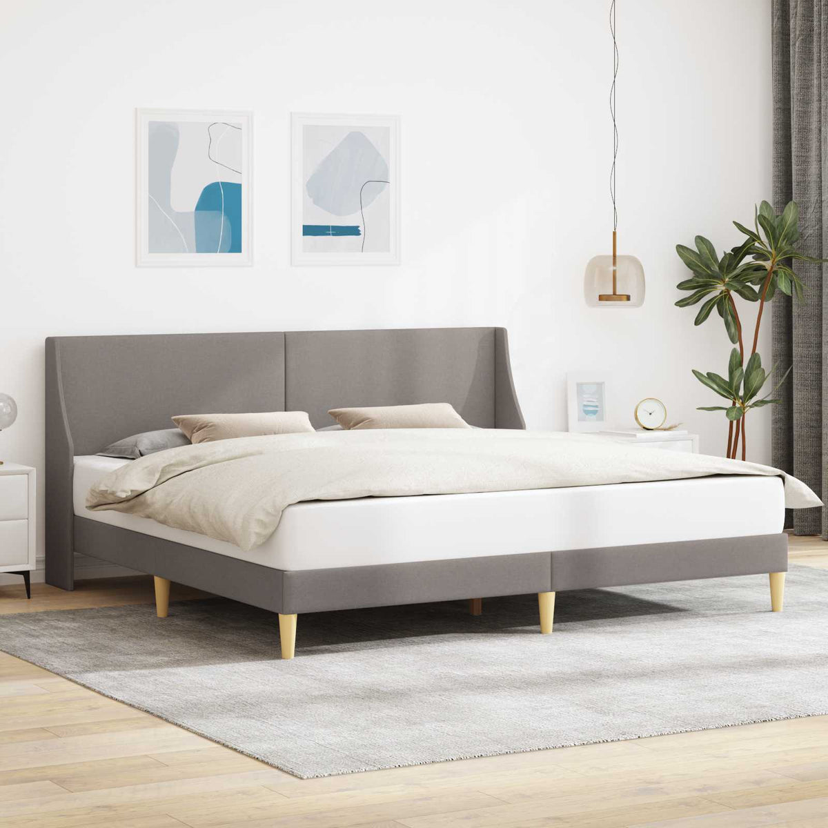 Vidaxl bedframe effen met hoofdeinde aansluitplaat