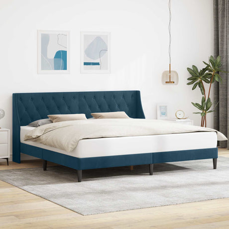Vidaxl bedframe met hoofdeinde blauw 180 x 200 cm fluweel