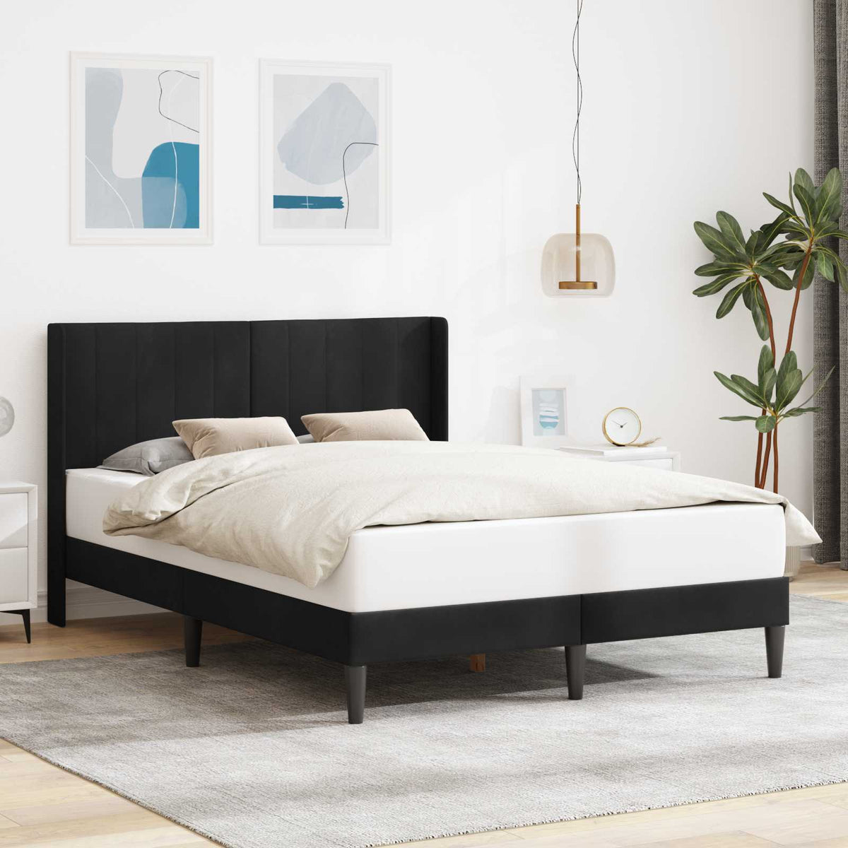 Vidaxl bedframe met hoofdeinde zwart 140 x 200 cm fluweel