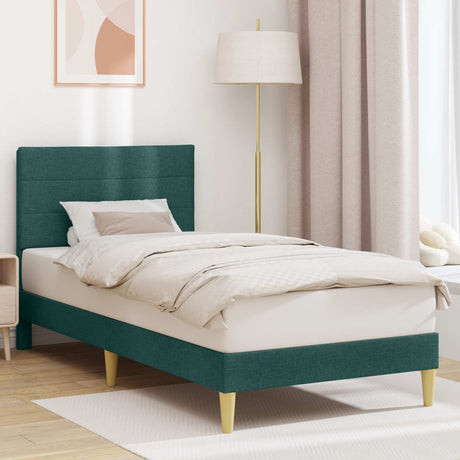 Vidaxl bedframe met hoofdeinde donkergroen 80 x 200 cm stof