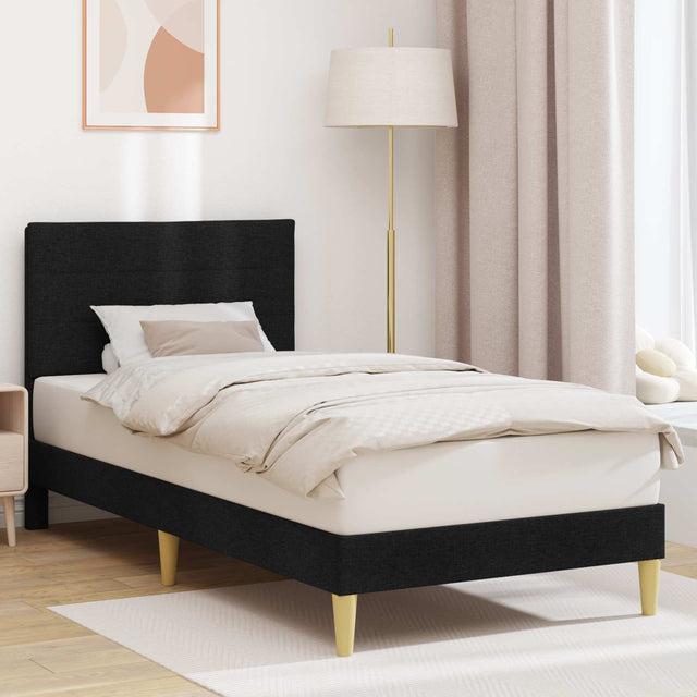 Vidaxl bedframe met hoofdeinde zwart 100 x 200 cm stof