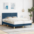 Vidaxl bedframe met hoofdeinde blauw 120 x 200 cm stof