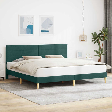 Vidaxl bedframe met hoofdeinde donkergroen 180 x 200 cm stof