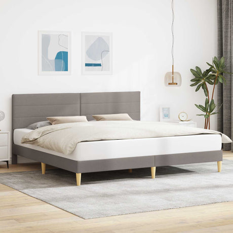 Vidaxl bedframe met hoofdeinde taupe 200 x 200 cm stof