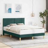 Vidaxl bedframe met hoofdeinde donkergrijs 137 x 190 cm stof