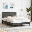 Vidaxl bedframe met hoofdeinde donkergrijs 140 x 190 cm katoen stof