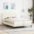 Vidaxl bedframe met hoofdeinde crèmekleurig 140 x 190 cm katoen stof