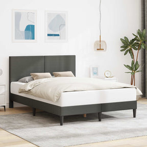 Vidaxl bedframe met hoofdeinde donkergrijs 140 x 200 cm katoen stof