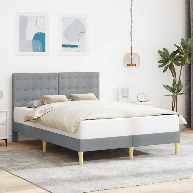 Vidaxl bedframe met hoofdeinde lichtgrijs 120 x 190 cm stof