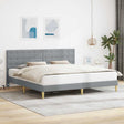 Vidaxl bedframe met hoofdeinde lichtgrijs 180 x 200 cm stof