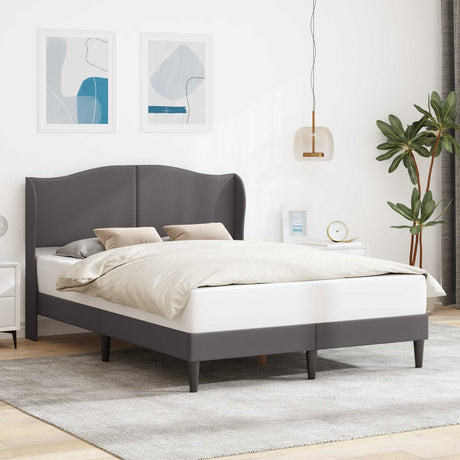 Vidaxl bedframe met hoofdeinde grijs 160 x 200 cm kunstleer