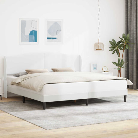 Vidaxl bedframe met hoofdeinde wit 180 x 200 cm kunstleer