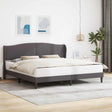 Vidaxl bedframe met hoofdeinde grijs 200 x 200 cm kunstleer
