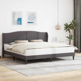 Vidaxl bedframe met hoofdeinde grijs 200 x 200 cm kunstleer