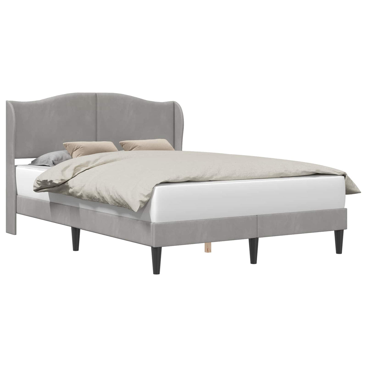 Vidaxl bedframe met hoofdeinde lichtgrijs 120 x 190 cm fluweel