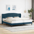 Vidaxl bedframe met hoofdeinde blauw 200 x 200 cm fluweel
