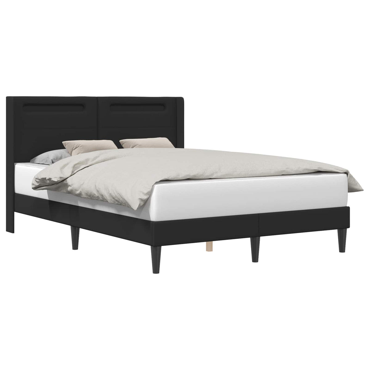 Vidaxl bedframe met led-stripverlichting zwart 140 x 190 cm kunstleer