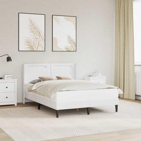 Vidaxl bedframe met led-stripverlichting wit 140 x 190 cm kunstleer