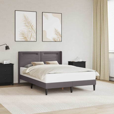 Vidaxl bedframe met led-stripverlichting grijs 140 x 200 cm kunstleer