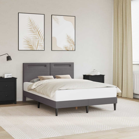 Vidaxl bedframe met led-stripverlichting grijs 120 x 200 cm kunstleer