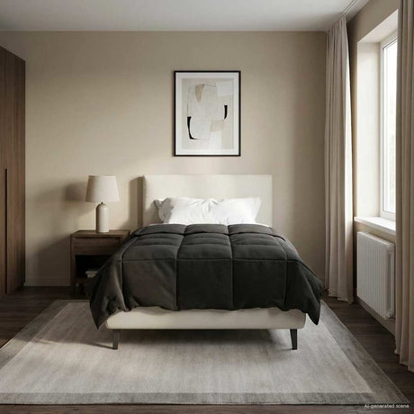 Vidaxl vol jaar dekbed 135 x 220 cm 4 seizoenen antraciet ademend